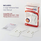 CHOICEMMED 2 Pack Universal Therma Heated TENS Unit Pads - Muscle Stimulator E-stim Electrodes - Universal Replacement Massage Pads for Electronic Pulse Stimulators - Reusable Pad for Electrotherapy