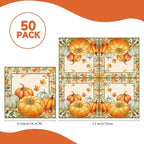 50PCS Fall Napkins, Pumpkin Thanksgiving Paper Napkins for Birthday Harvest Thanksgiving Party Decorations