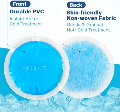 LotFancy Ice Pack for Injuries Reusable, 8 Small Gel Heating Cooling Pads with Cloth Backing, Hot Cold Therapy for Eyes After Surgery, Face, Breastfeeding, Wisdom Teeth, Jaw, Headache, Sinus Relief