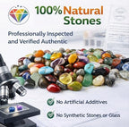 Polished Mixed Crystal Chips Set, 0.4 inches, 128 Pcs - Handpicked Tumbled Stones and Crystals Bulk for Healing, Reiki, Meditation, Witchcraft and Home Decor