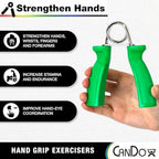 CanDo Hand Grip Exerciser 5 pair set, X-Light - X-Heavy (Yellow, Red, Green, Blue, Black)