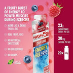 HIGH5 Aqua Caffeine Carbohydrate Gels - Running Supplements for Fast Energy - Natural Fruit Juice - Muscle Gel Endurance Fuel for Cycle Nutrition & Energy Gels for Hiking (Berry, 20 x 66g)