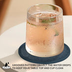 4 Inch Drink Coasters Set of 6, Blue Silicone Heat-Resistant Waterproof Non-Slip Cup Mats, Flexible Table Protectors for Coffee Mugs & Beverage Cups, Ideal for Home Kitchen Office Use