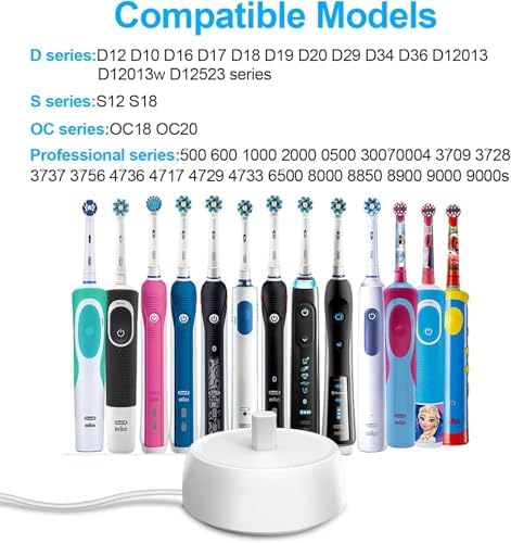 USB Electric Toothbrush Charger for Braun Oral-b, Replacement USB 3757 Charger for Oral-B Electric Toothbrush, Waterproof Inductive Charging Base Portable for Travel