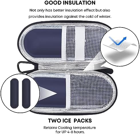MOSLA Insulin Cooler Travel Case for Diabetic Organize Medication Insulated Cooling Bag with 2 Ice Packs for Insulin Pens and Other Diabetic Supplies