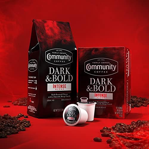 Community Coffee Dark & Bold Intense Blend, Dark Roast Ground Coffee, 12 Ounce Bag (Pack of 1)
