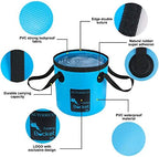 AUTODECO 2 Pack Collapsible Bucket 5 Gallon Container Folding Water Bucket Portable Wash Basin for Outdoor Travelling Camping Fishing Gardening Car Washing 20L