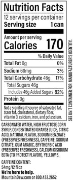 Mountain Dew Soda, 12 Fl Oz Cans (Pack of 12)