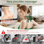 Nooydio Neck Massager, Neck and Back Massager with Heat & 4D Kneading, Shiatsu Deep Tissue Wireless Massager for Shoulder Cervical Pain Relief, Portable Rechargeable for Home Office (Green)
