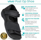 Vive Post Op Shoe - Lightweight Medical Walking Boot with Adjustable Strap - Orthopedic Recovery Cast Shoe for Post Surgery, Fractured Foot, Injured Toes, Stress Fracture, Sprains - Left or Right Foot