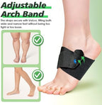 JL-Group Adjustable Arch Support Inserts with Replaceable Orthotic Arch Pads, Wearable Arch Bands for Plantar Fasciitis Pain Relief, Flat Feet & Fallen Arches, High Arches