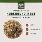 Horehound Herb Cut & Sifted, by Herb Co, White Horehound, Minty Taste, 1lb