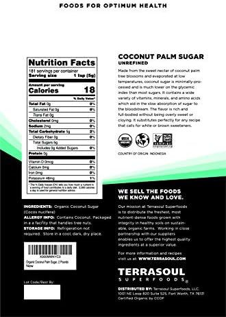 Terrasoul Superfoods Organic Coconut Sugar, 6 Pounds