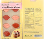 Oasis Supply, Edible Candy Lips for Baking, Valentine and Mother's Day Designs - Gluten Free Toppings - Valentines Cake Decorations 8 Pack