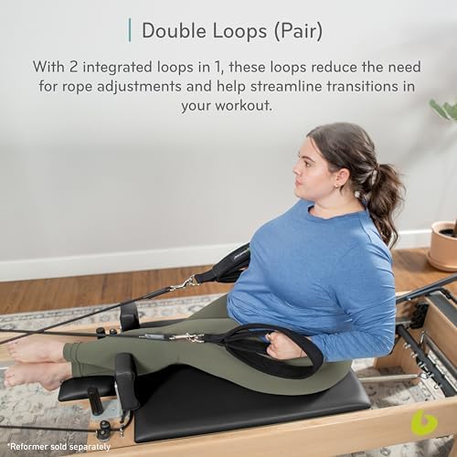 Balanced Body Double Loops, Foot and Hand Straps, Accessories for Pilates Equipment, Workout Equipment for Home Gym or Studio Use, 1 Pair