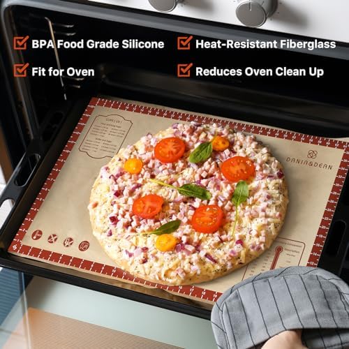 26x16 Inch Extra Thick Silicone Baking Mat with Measurements, Non-slip and Reusable - For Cookies, Bread, Pastry
