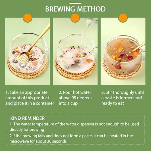 Lotus Root Powder Soup Mix, Instant Chinese Asian Cuisine, Instant Breakfast，Chia Seeds, Osmanthus, Nuts，Chinese Cereal