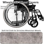 Wheelchair Tyre Covers for Wheelchair Tires 24’’ Non-Slip Wheelchair Wheel Covers to Protect Floors Carpets, Wear-Resistant Wheelchair Accessories for Keeping Floor Clean (2 PCS)