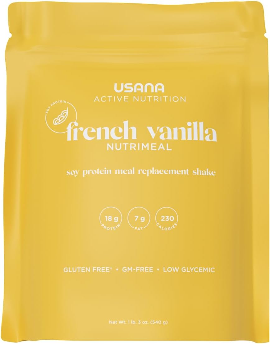 USANA Nutrimeal Meal Replacement Shake - French Vanilla - NON-GMO - Gluten Free - Low Glycemic - 540 Grams - 9 Servings