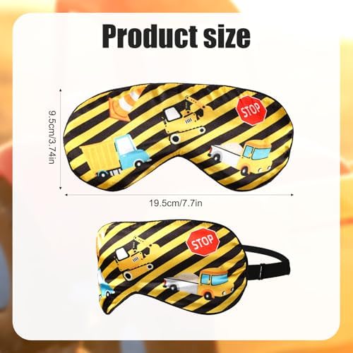 Construction Sleep Mask, Adjustable Eye Mask for Sleeping Soft and Comfortable Sleep Mask for Kids Boys Girls Men Women Architectural Design Blackout Eye Shade Cover for Travel and Night Sleep