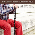 Wooden Walking Cane for Men & Women, 37.4" Trekking Pole Hiking Stick, Handcrafted of Lightweight Wood, Ergonomic Wood Cane for Seniors, Disability or Limited Mobility,Birthday Gift