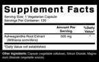 Oxify Ashwagandha (Withania Somnifera) 500 mg | 120 Vegetarian Capsule | Gluten-Free, Non-GMO | Supplement Made in USA