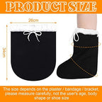 Giegxin 2 Pcs Cast Toe Cover Sock Thick Warm Foot Cast Sock Plaster Stocking Protective for Women Men Leg Ankle When Walking(Black, 13.39 x 10.24 in)