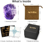 AOVILA Amethyst Natural Raw Crystals, Birthday Gifts for Women-Large 1.6-2" Rough Stones Crystal for Wicca Reiki Crystal Healing,Positive Energy, Unique Gifts for mom sisiter Men