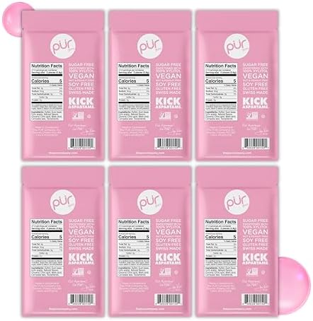 PUR Gum | Aspartame Free Chewing Gum | 100% Xylitol | Natural Bubblegum Flavored Gum, 55 Pieces (Pack of 6)
