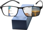 Photochromic Multifocus Reading Glasses For Men Women，Premium Progressive Transition Sunglasses Anti UV/Blue Light