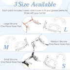 15 Pcs Eyeglasses Nose Pads, U Shaped Glasses Bridge Strap Pads Screw-in Soft Silicone Nose Pad for Glasses Sunglasses Eyewear 3 Sizes Includes Screws and Screwdriver