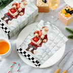 Karenhi 200 Pcs Christmas Napkins Disposable Hand Towels for Bathroom 2 Ply Santa Claus Decorative Paper Guest Towels Black and White Bathroom Guest Napkins Xmas Party Supply for Holiday Baby Shower