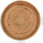 Zerodeko Rattan Charging Basket Serving Tray Fruit Plate Household Storage Tea Cup Accessory Perfect Present