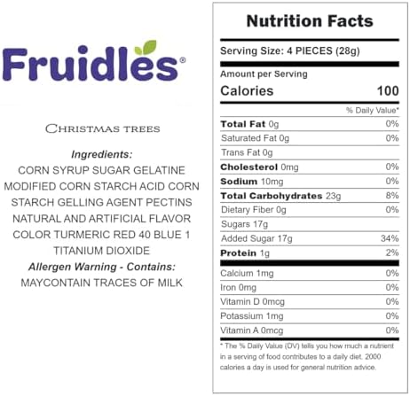 Fruidles Christmas Tree Gummies Candy, Delicious Gummy Candy, Fun and Festive Holiday Snacking (1 Pound)