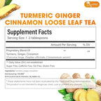 TOG999, Premium 15oz Ginger Turmeric Cinnamon Loose Leaf Herbal Tea - Premium Quality Spiced Herbal Blend – Caffeine-Free, Non-GMO, Natural Dried Roots and Bark. Vegan-Friendly.