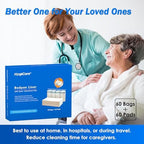 HygiCare Bedpan Liner with Absorbent Pad, 60 Bags + 60 Pads, Pre-Separated Medical Grade Liners, Leakproof, Easy to Use, Reduce Odor, Fits Bedpans and Bedside Commodes