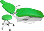 4Pcs/Set Dental Chair Covers, Dental PU Leather Unit, Waterproof PU Leather Protective Dental Full Chair Covers Elastic Stylish Dental Chair Seat Cover, Headrest Backrest Protector, Denti(Color:Green)