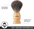Perfecto 100% Original Pure Badger Shaving Brush, Engineered for The Best Fathers Day Gift. All Methods, Safety Razor, Double Edge Razor, Straight Razor, Shaving Razor, Gift for Dad Badger Brush.