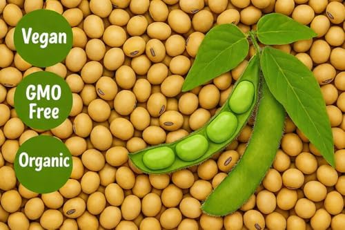 Organic Soybeans 7Lbs. Grown 100% in USA, Soy Beans Dry for Tofu and Soy Milk, Soybean Dry in Bulk, Identity Preserved (IP) Certified Organic