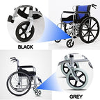 LIGUOYI Wheelchair Caster Wheel with Front Forks, 2 Pcs Hard Rubber Tire 6" 7" 8" Caster Assembly, Solid Wheelchair Accessories, 1/2" Mounting Axle, Anti-wear & Non-Slip, Replacement Casters
