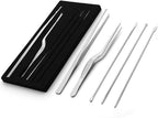 5Pcs Ear Wax Remover Kits Stainless Steel Ear Curette Cleaner Ear Pick Earwax Removal Spoon Tweezer Professional Ear Cleaning Tools, Silver
