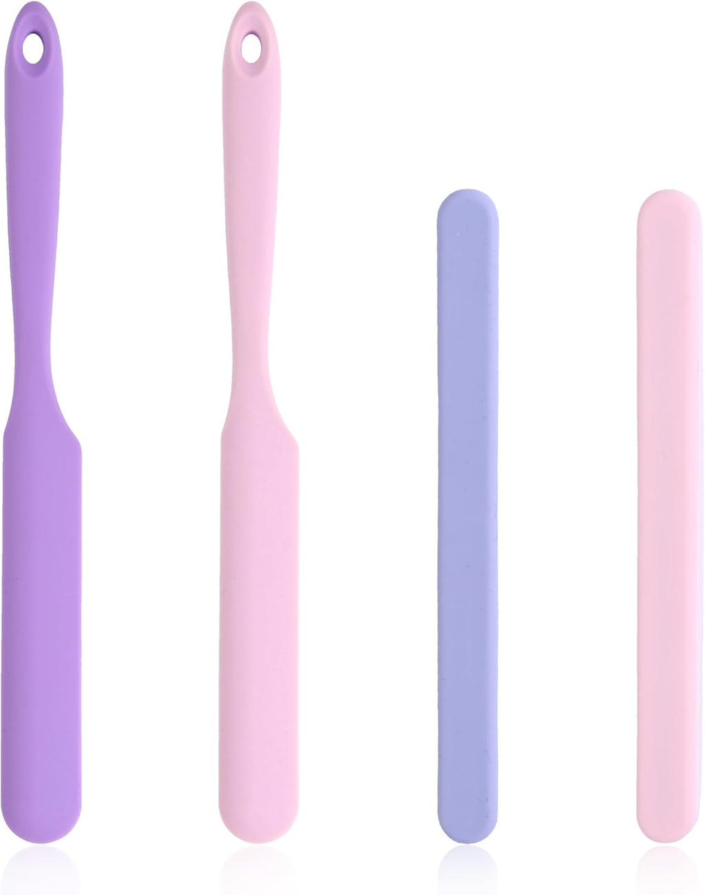 4PCS Silicone Wax Stick, Reusable Non Stick Waxing Applicator, Hair Removal Waxing Spatulas, Popsicle Sticks for Beauty Cosmetics Home Salon Body Use