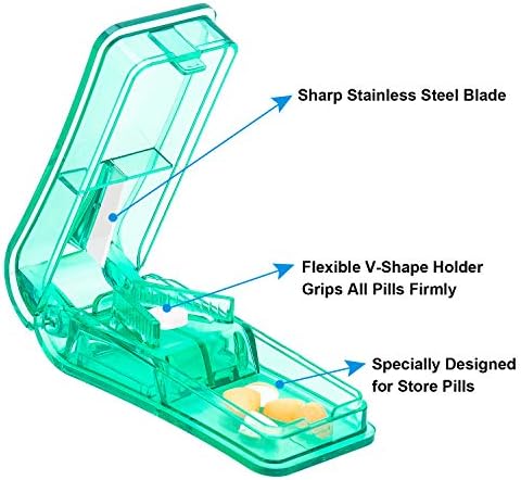 AVIDACE 2PCS Pill Cutter, Professional Pill Splitter for Cutting Small Pills or Large Pills in Half