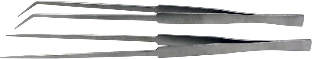 SE Stainless Steel 10" Tweezers Set (2 PC.) - TW2-402