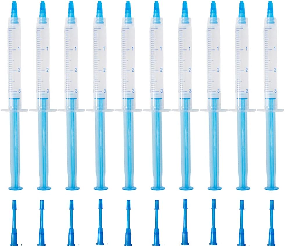 Professional Teeth Whitening Gel 10 PCS 3ML Sensitive Tooth Whitener Gel Syringes Refills 35% CP Bleaching Gel for Teeth Whitening Light