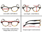 5-Pack Round Retro Reading Glasses with Spring Hinges Include Sunshine Readers