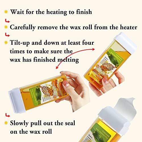 Liddy Dance Hair Removal Wax Roller Refill Kit - Soft Wax Cartridges for Body, Leg and Arm Waxing (3.52 oz, 4 Pack)