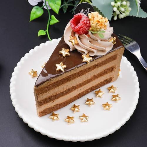 Gold Star Sprinkles, Edible Candy Stars for Cake Decorating, Cupcakes, Cookies & Desserts, 4.6oz Shiny Metallic Gold Sprinkles for Christmas, Graduation, Birthday, Holiday Baking