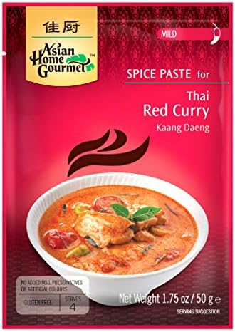 Asian Home Gourmet Spice Paste for Thai Red Curry (Kaang Daeng), 1.75-Oz Pouch (PACK OF 3)