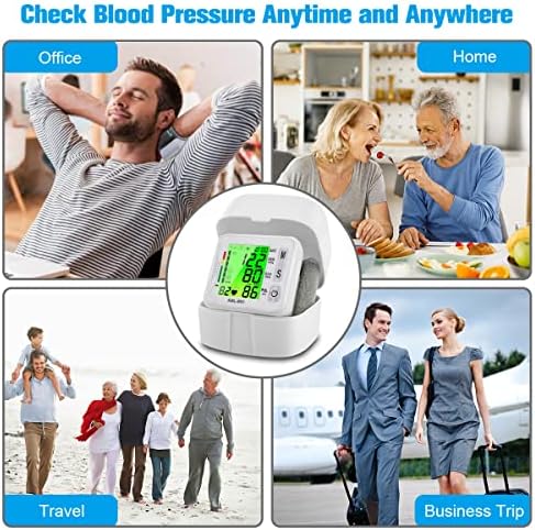 Wrist Blood Pressure Monitor 2026 Upgraded Digital BP Machine with Tri-Backlit Display, Automatic Wrist Blood Pressure Monitor Pulse Rate Monitoring, USB Rechargeable, 2x99 Memory Readings